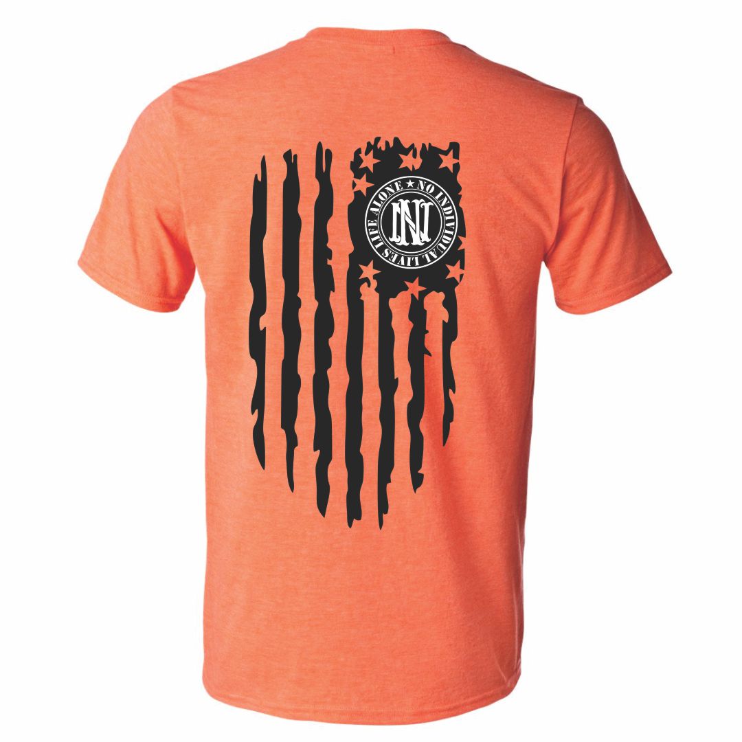 American Flag Orange T-Shirt