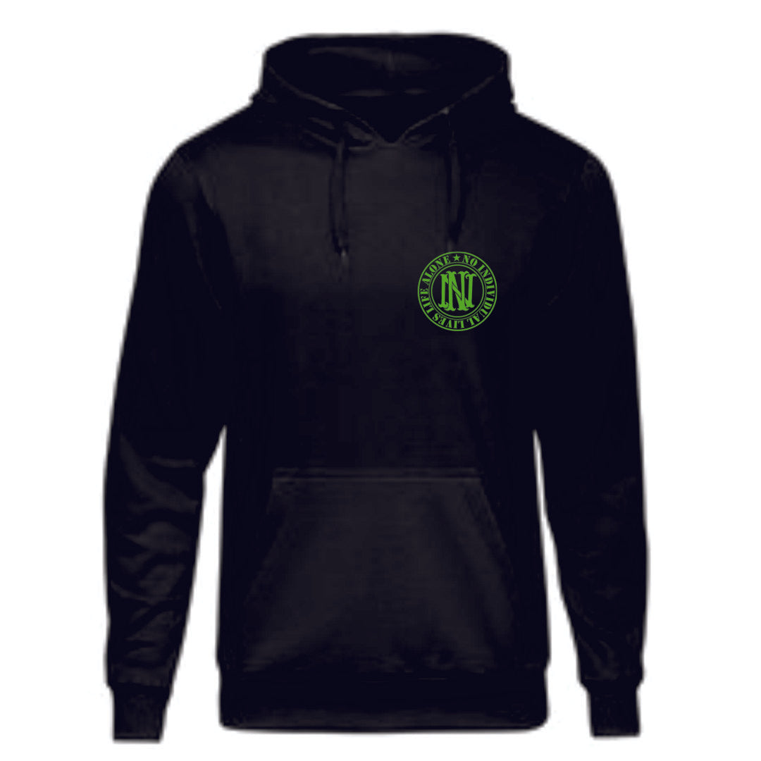 Nilla Toxic Green Small Chest Large Back Logo Fleece Hoodie